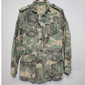 FREE PEOPLE Camo Not Your Brothers Surplus Jacket Military Size XS